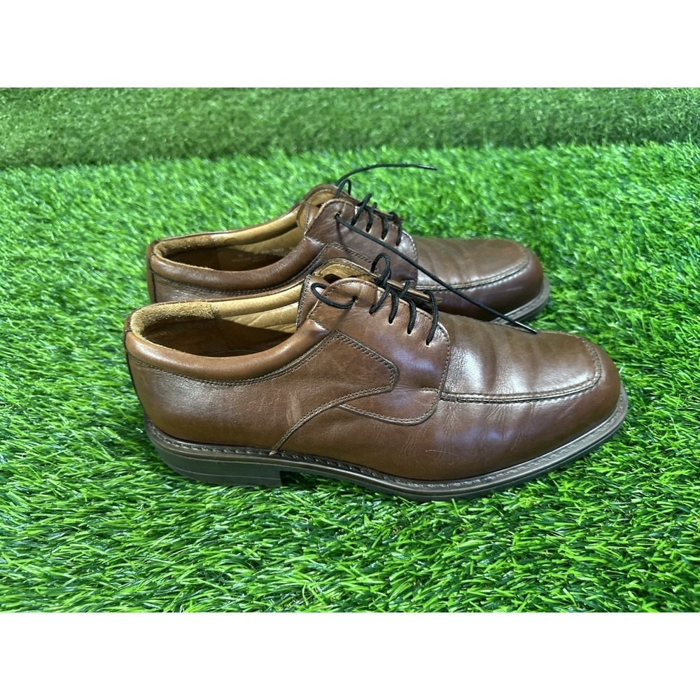 Stafford Men's Brown Leather Lace-Up Round Toe Oxford Dress Shoes US 10 M